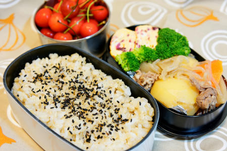肉じゃが玄米玉子焼き弁当