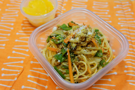 キーマカレースパゲティーオレンジ弁当