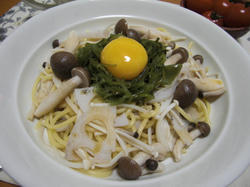 きのこ＆めかぶパスタ