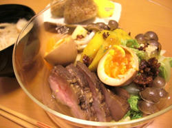 レンチン野菜と煮豚　煮豚美味いなぁ♪
