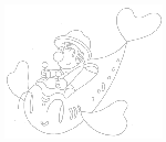 「ピエロのイラスト」　シリーズ.1 「海底探検」