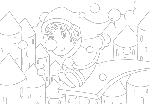 「ピエロのイラスト」　シリーズ.2 「ジャンプ」