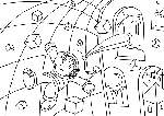 「ピエロのイラスト」　シリーズ.5 「不思議な部屋」