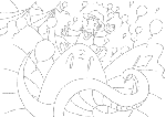 「ピエロのイラスト」　シリーズ.6 「楽しいサーカス」