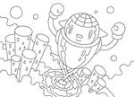 「ロボットのイラスト」　シリーズ.1 「発射!! ロケット型ロボ」