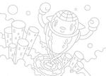 「ロボットのイラスト」　シリーズ.1 「発射!! ロケット型ロボ」
