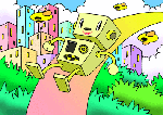 「ロボットのイラスト」　シリーズ.2 「ロボット・スライダー」