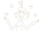 「女性のキャラクターイラスト」　シリーズ.8 「一人サーカス」