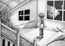 Pencil drawing - 「The stairs」
