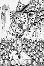 Ink drawing - 「Day of revolution」