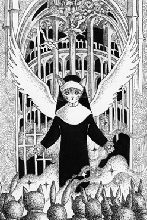 Ink drawing - 「Cat angel」