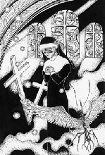 Ink drawing - 「Cat's clergy」