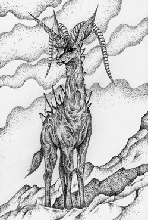 Ink drawing - 「King in gorge」