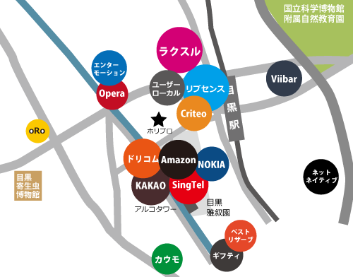 目黒界隈ネット系ベンチャー地図2015年秋