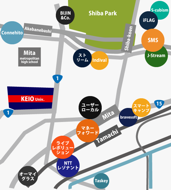 田町、三田ネット系地図