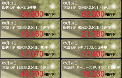 勝馬指令的中実績