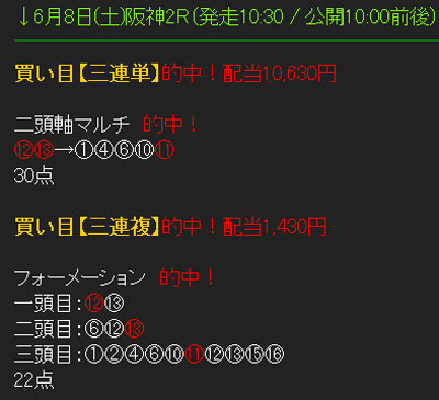 6/8の的中