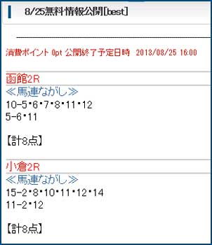 ベストレコードの的中情報２