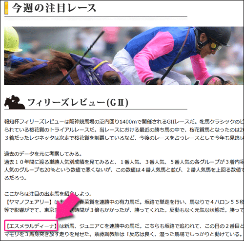 馬券フォーカスの今週の注目レース1