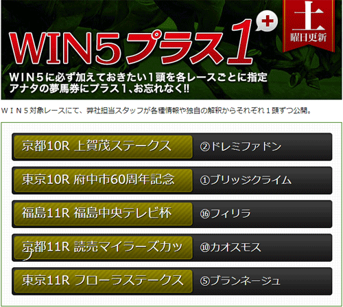 トライキャストのWIN5情報