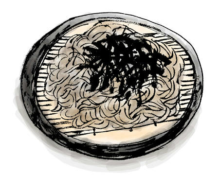 蕎麦の色は濃いめ