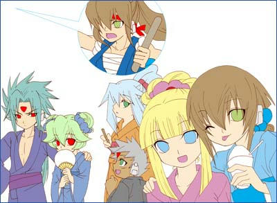 夏祭り塗りかけ。