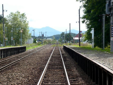 千代ヶ岡駅から富良野方面を望む