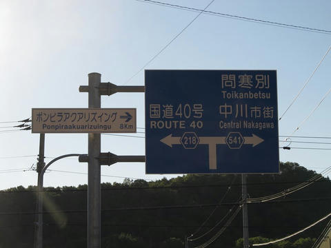 JR佐久駅前の青看