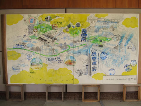 北海道炭鉱汽船電力所案内図＠清水沢駅