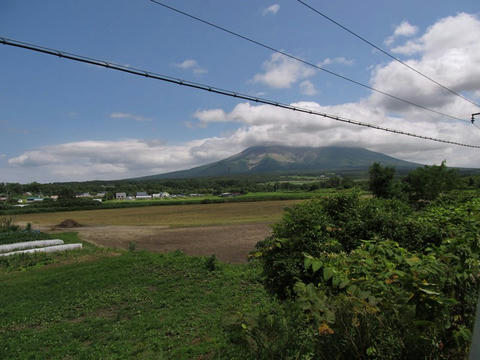 函館本線車内から見た駒ヶ岳