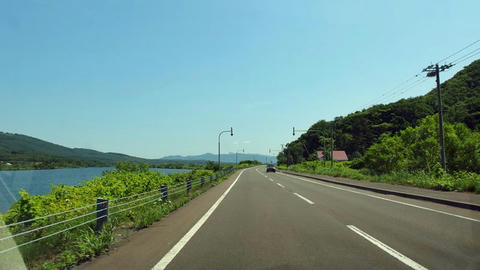 尻別川と並走する道道267号磯谷蘭越線