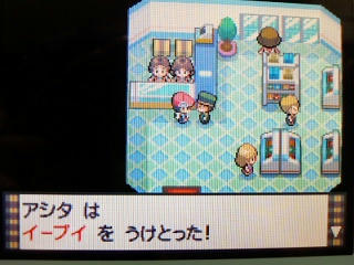 ポケモン プラチナ７９日目だったか忘れた イーブイもらってきますた Inポケモンセンター うさぎ愛好会 旧