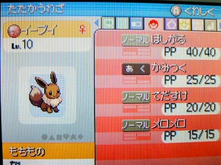 ポケモン プラチナ７９日目だったか忘れた イーブイもらってきますた Inポケモンセンター うさぎ愛好会 旧