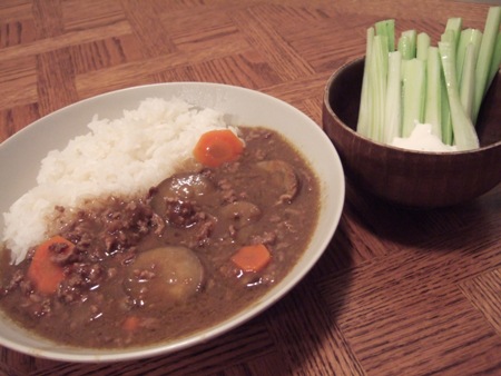 ナスとひき肉のカレー