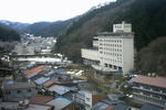 旅館からの湯村温泉の景色
