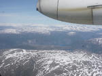 飛行機からのフィヨルド地帯の眺め