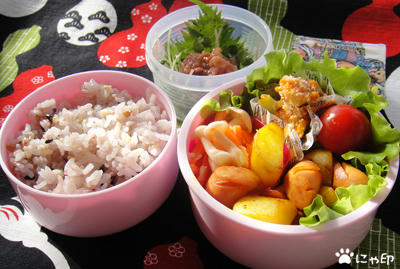 今日のMy弁当「じゃがいもとウィンナーのターメリック炒め」