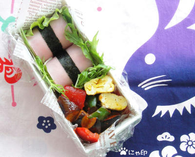 今日のMyえきべん「ハムおにぎり」