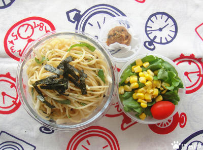 今日のMy弁当「辛子明太茶漬けパスタ」
