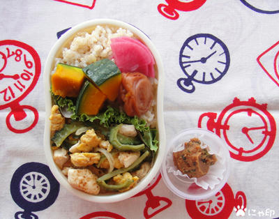 今日のMy弁当「大豆ミートでゴーヤチャンプル」