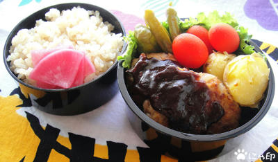 今日のMy弁当「大豆ミートでハンバーグ」