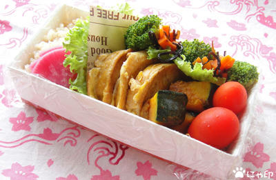 今日のMy弁当「車麩のカレーピカタ＆かぼちゃのカレー炒め」