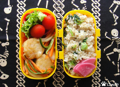 今日のMy弁当「揚げホタテの南蛮漬け」