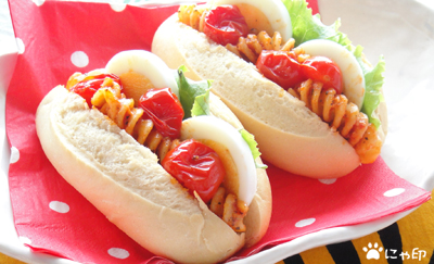 今日のミニ弁当「ナポリタンサンド」