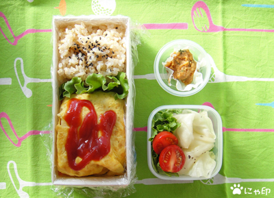 今日のMy弁当「大豆ミートでうちのオムレツ再現」