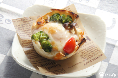 今日のミニ弁当「食パンで作るおかずマフィン」