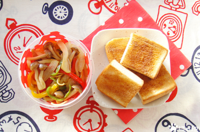 今日のMy弁当「きのこ＆野菜たっぷりパスタ」