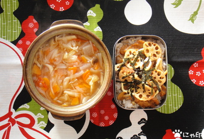 今日のMy弁当「レモン柚子こしょう味デトックススープ＆照りマヨ丼」