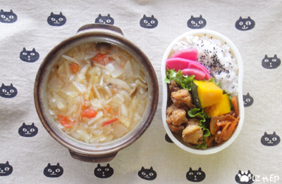 今日のMy弁当「コンソメチーズ味デトックススープ＆カレー味から揚げ」