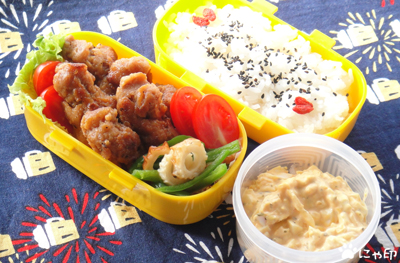 今日のMy弁当「から揚げ南蛮、タルタルたっぷりで！」